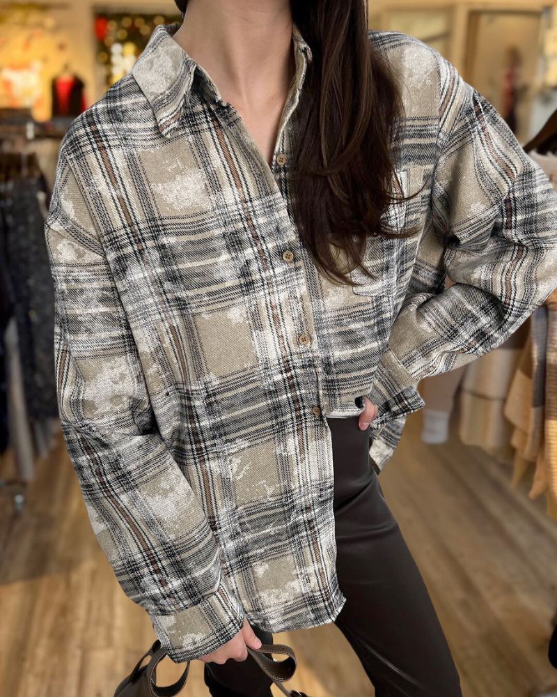 Vintage Loose Cotton Check Shirt