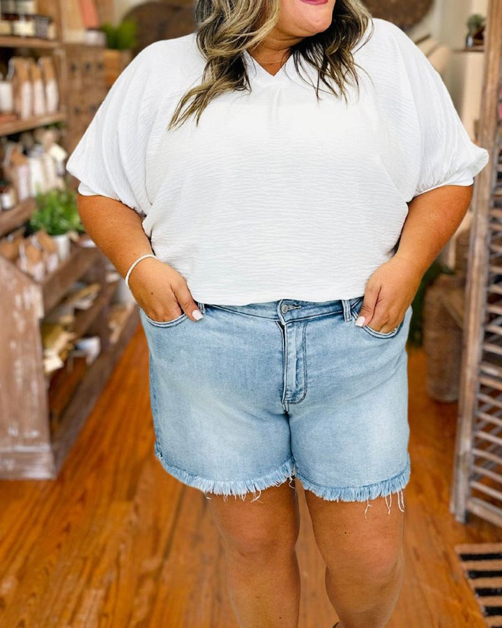 Casual Fringed Denim Shorts