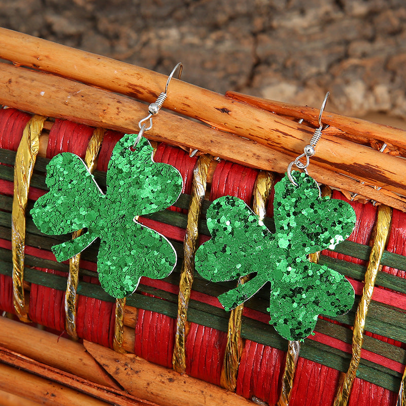 Simple Clover Sequin Earrings