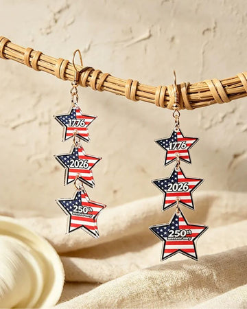 Flag Star Acrylic Earrings
