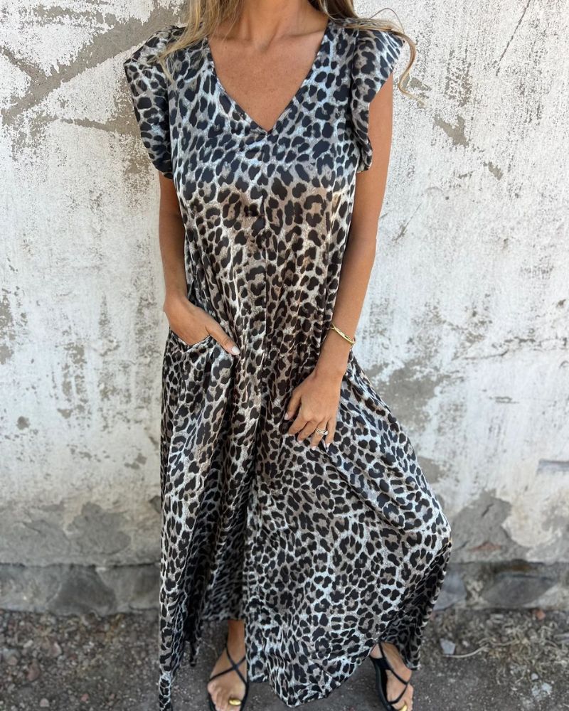 Leopard Print Wide-Leg Jumpsuit 