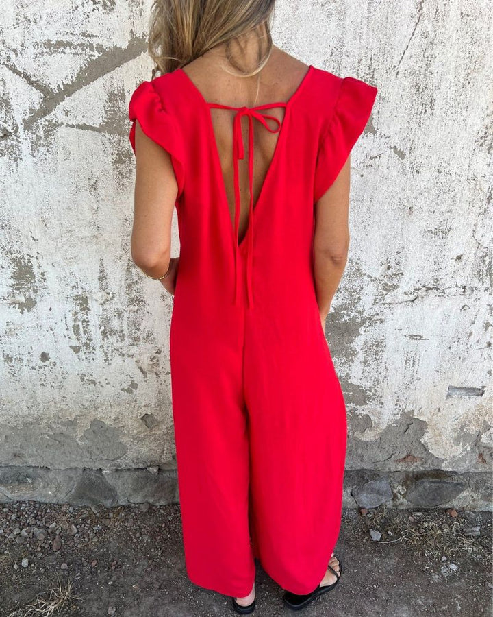 Leopard Print Wide-Leg Jumpsuit 
