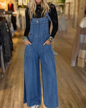 Casual Loose Washed Denim Overalls