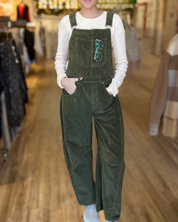 Corduroy Button Pocket Jumpsuit
