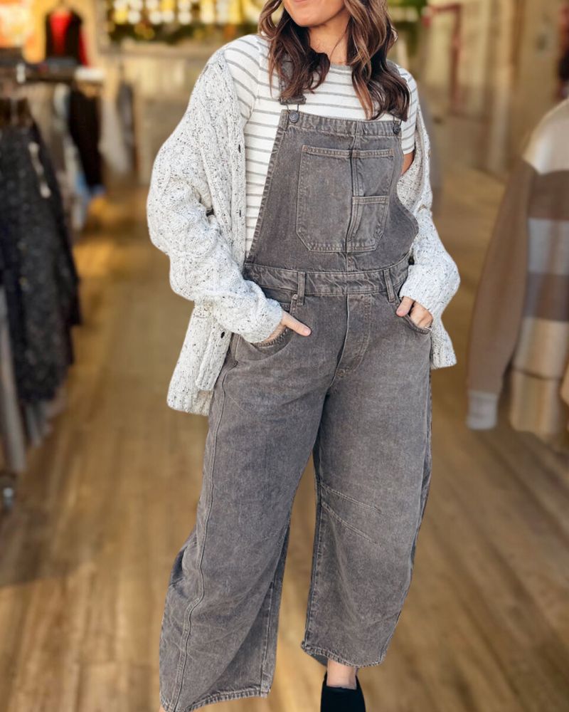Fashion Loose Ripped Denim Overalls