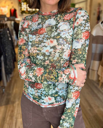 Comfortable Floral Print Bottoming Shirt