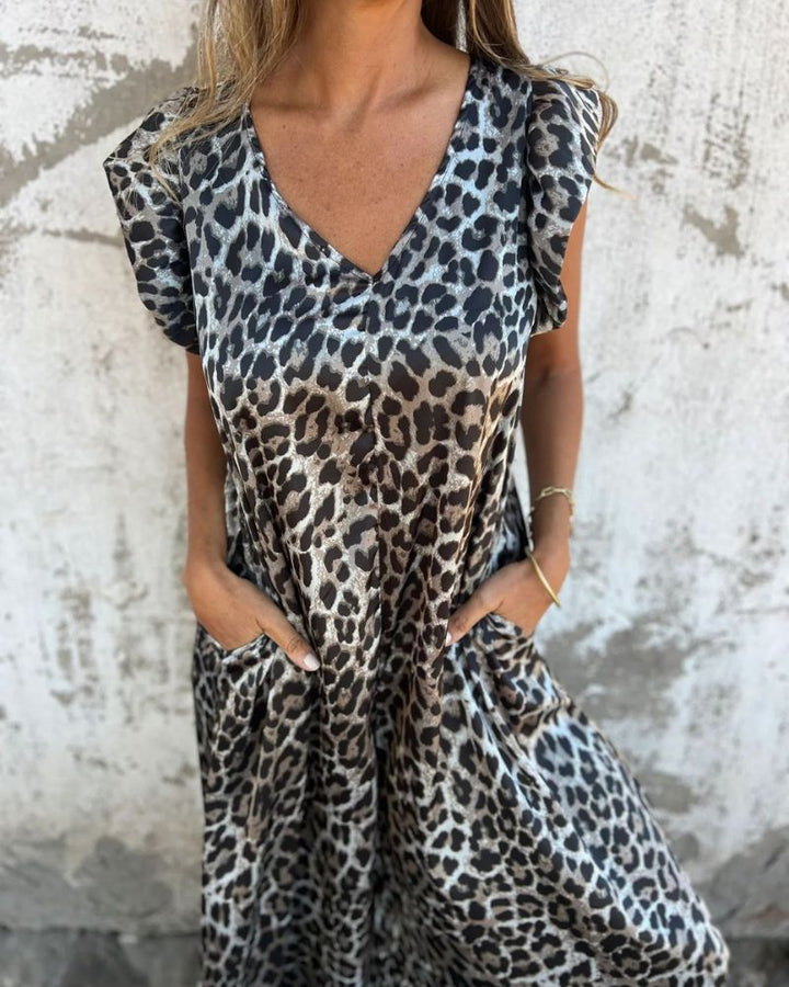 Leopard Print Wide-Leg Jumpsuit 