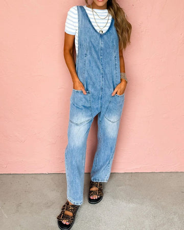 Trendy Utility Denim Overalls