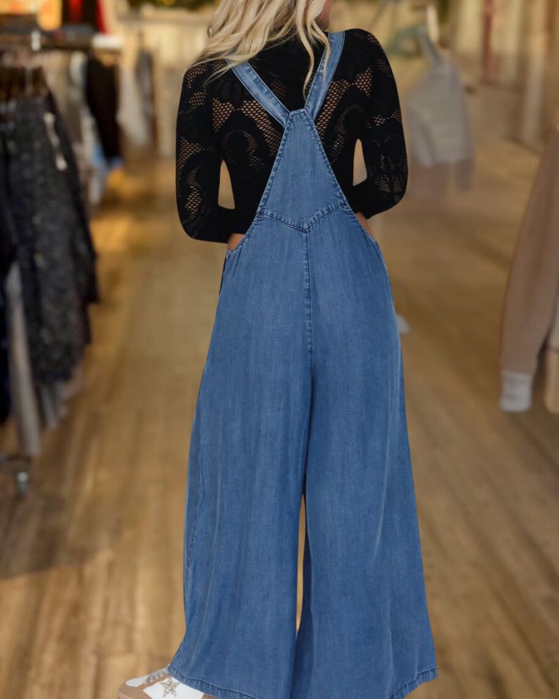 Casual Loose Washed Denim Overalls