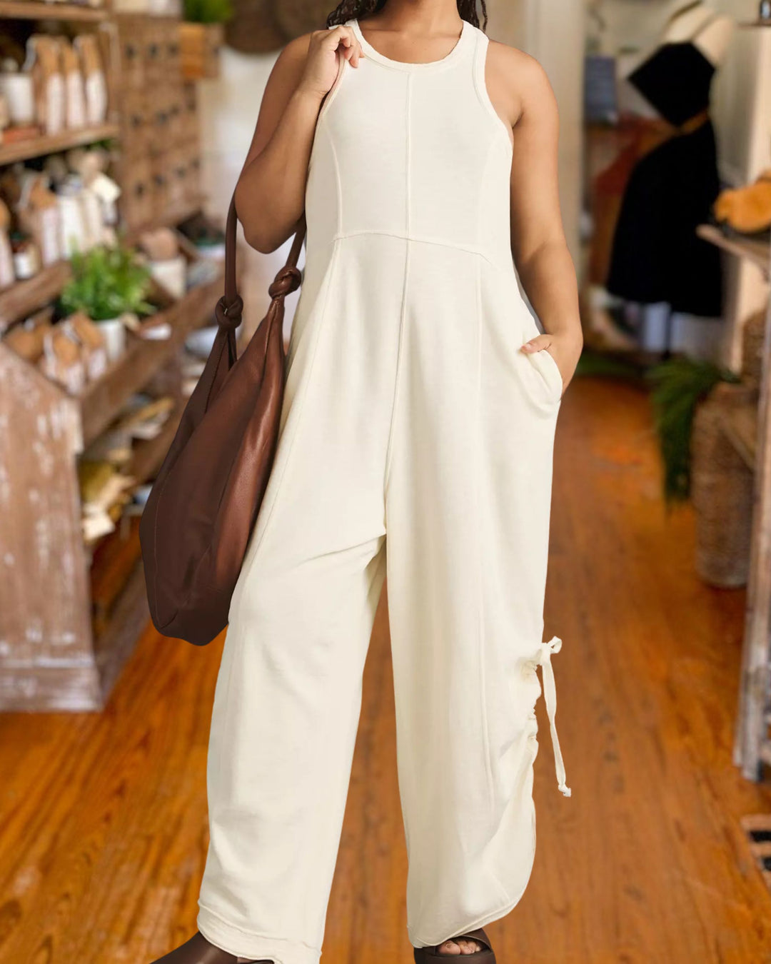 Fashion Drawstring Harem Vest Jumpsuit
